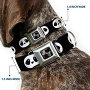 Dog Bone Seatbelt Buckle Collar - Panda Face Black/White