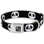 Dog Bone Seatbelt Buckle Collar - Panda Face Black/White