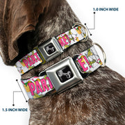Buckle-Down Seatbelt Buckle Dog Collar - PARTY TIME! w/Drinks