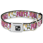 Buckle-Down Seatbelt Buckle Dog Collar - PARTY TIME! w/Drinks