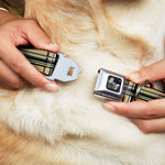 Dog Bone Seatbelt Buckle Collar - Plaid Tan