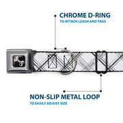 Dog Bone Seatbelt Buckle Collar - Plaid X Weathered White/Gray