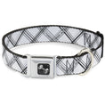 Load image into Gallery viewer, Dog Bone Seatbelt Buckle Collar - Plaid X Weathered White/Gray
