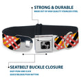 Load image into Gallery viewer, Dog Bone Seatbelt Buckle Collar - Plaid X White/Gold/Black/Pink
