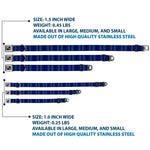Dog Bone Seatbelt Buckle Collar - Plaid Blue/Gray/Black