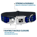 Load image into Gallery viewer, Dog Bone Seatbelt Buckle Collar - Plaid Blue/Gray/Black
