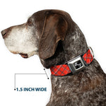Dog Bone Seatbelt Buckle Collar - Plaid X Orange/Gray