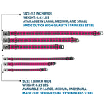 Dog Bone Seatbelt Buckle Collar - Plaid Black/Gray/Fuchsia