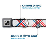Dog Bone Seatbelt Buckle Collar - Plaid X White/Red/Turquoise/Gray