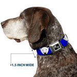 Dog Bone Seatbelt Buckle Collar - Polar Bear w/Mustache Royal