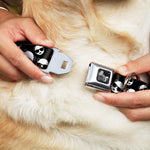 Dog Bone Seatbelt Buckle Collar - Multi Panda w/Sunglasses Black/White
