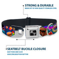 Load image into Gallery viewer, Dog Bone Seatbelt Buckle Collar - Pets & Snacks Rainbow Collage
