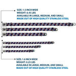Dog Bone Seatbelt Buckle Collar - Plaid X2 Navy/White/Orange