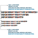Dog Bone Seatbelt Buckle Collar - Pin Up Girl Poses CLOSE-UP Star & Stripes Gray/Blue/White/Red