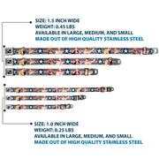 Dog Bone Seatbelt Buckle Collar - Pin Up Girl Poses CLOSE-UP Star & Stripes Gray/Blue/White/Red