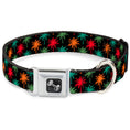 Load image into Gallery viewer, Dog Bone Seatbelt Buckle Collar - Palm Trees Black/Multi Color
