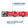Load image into Gallery viewer, Dog Bone Seatbelt Buckle Collar - Paisley Red/White
