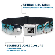 Dog Bone Seatbelt Buckle Collar - Palm Tree Skyline