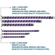 Dog Bone Seatbelt Buckle Collar - Plaid X2 Purple/Gray/White/Black