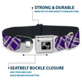 Load image into Gallery viewer, Dog Bone Seatbelt Buckle Collar - Plaid X3 Purple/Gray/White

