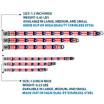 Dog Bone Seatbelt Buckle Collar - Puerto Rico Flag Repeat/Black