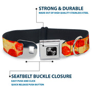 Dog Bone Seatbelt Buckle Collar - Pepperoni Pizza Vivid