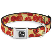 Dog Bone Seatbelt Buckle Collar - Pepperoni Pizza Vivid