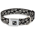 Load image into Gallery viewer, Dog Bone Seatbelt Buckle Collar - Panda Bear Sugar Skull Scattered Black/White
