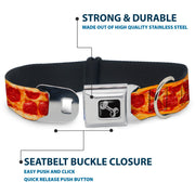 Dog Bone Seatbelt Buckle Collar - Pepperoni Pizza w/Crust Vivid