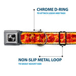 Dog Bone Seatbelt Buckle Collar - Pepperoni Pizza w/Crust Vivid