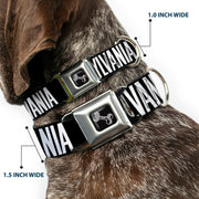Dog Bone Seatbelt Buckle Collar - Pennsylvania Flag Silhouette WELCOME TO PENNSYLVANIA