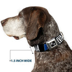 Dog Bone Seatbelt Buckle Collar - Pennsylvania Flag Silhouette WELCOME TO PENNSYLVANIA