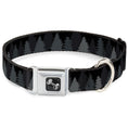 Load image into Gallery viewer, Dog Bone Seatbelt Buckle Collar - Pine Tree Silhouettes Black/Grays
