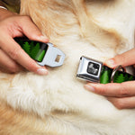 Dog Bone Seatbelt Buckle Collar - Pine Tree Silhouettes Black/Greens
