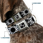 Dog Bone Seatbelt Buckle Collar - Pinwheel Black/White