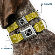 Dog Bone Seatbelt Buckle Collar - Pinwheel Star Olive Green/Beige