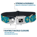 Load image into Gallery viewer, Dog Bone Seatbelt Buckle Collar - Pinwheel Plumes Beige/Turquoise
