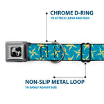 Dog Bone Seatbelt Buckle Collar - Pinwheel Plumes Beige/Turquoise