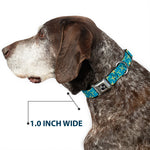 Dog Bone Seatbelt Buckle Collar - Pinwheel Plumes Beige/Turquoise
