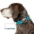 Load image into Gallery viewer, Dog Bone Seatbelt Buckle Collar - Pinwheel Plumes Beige/Turquoise
