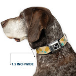 Dog Bone Seatbelt Buckle Collar - Pineapples Rotating Tan