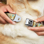 Dog Bone Seatbelt Buckle Collar - Pineapples Rotating Tan