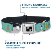 Dog Bone Seatbelt Buckle Collar - Pineapple Repeat Aqua Blue