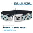 Load image into Gallery viewer, Dog Bone Seatbelt Buckle Collar - Palm Trees & Waves Monogram Blues/White
