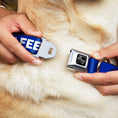 Load image into Gallery viewer, Dog Bone Black/Silver Seatbelt Buckle Collar - Pet Quote DO NOT FEED Navy/White
