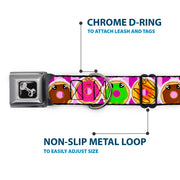 Dog Bone Seatbelt Buckle Collar - Sprinkle Donut Expressions Pink