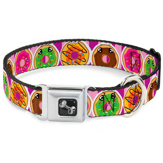 Dog Bone Seatbelt Buckle Collar - Sprinkle Donut Expressions Pink