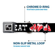 Dog Bone Seatbelt Buckle Collar - Steaks w/MEAT Text
