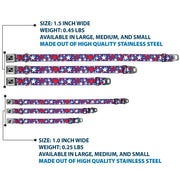 Dog Bone Seatbelt Buckle Collar - Stargazer Blue/White/Red