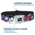 Load image into Gallery viewer, Dog Bone Seatbelt Buckle Collar - Stargazer Blue/White/Red
